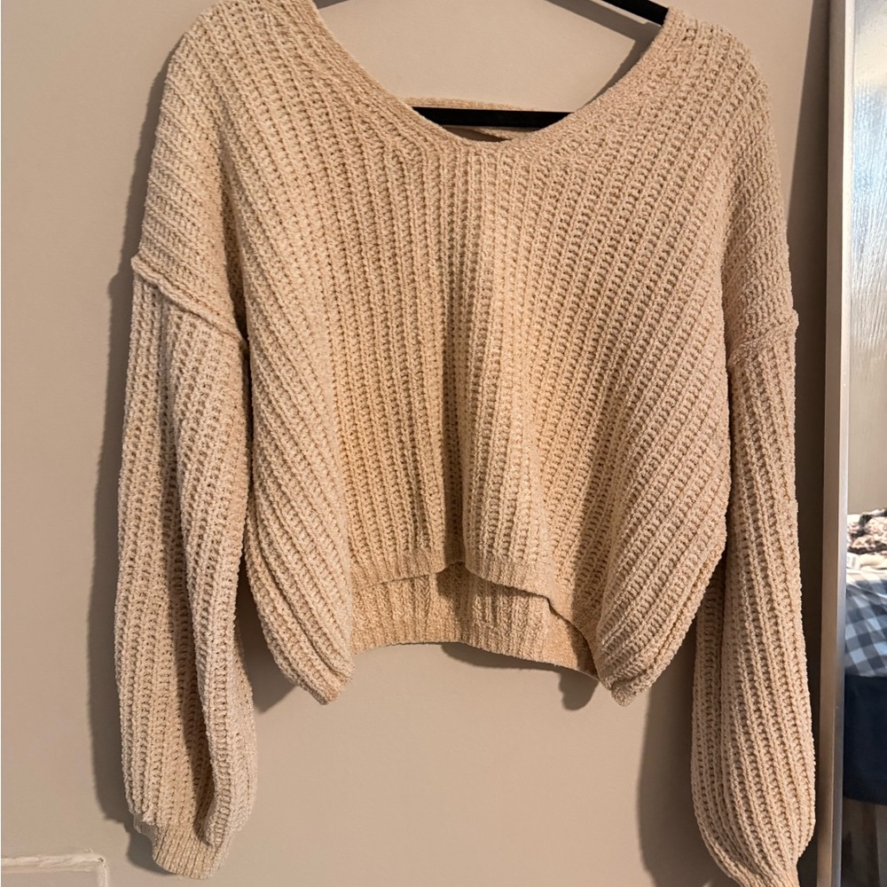 Pink Republic Cream V-Neck Sweater